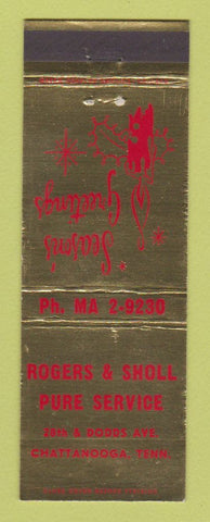 Matchbook Cover - Rogers & Sholl Pure oil gas Chattanooga TN Christmas