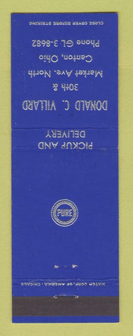 Matchbook Cover - Pure oil gas Canton OH Donald Villard