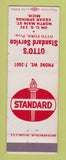 Matchbook Cover - Otto's Standard oil gas Cedar Springs MI WEAR