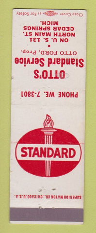 Matchbook Cover - Otto's Standard oil gas Cedar Springs MI WEAR