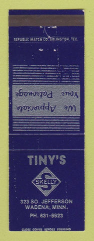 Matchbook Cover - Tiny's Skelly oil gas Wadena MN