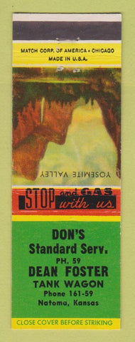 Matchbook Cover - Don's Standard oil gas Dean Foster Natoma KS