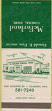Matchbook Cover - McFarland Funeral Home Dearborn MI 30 Strike