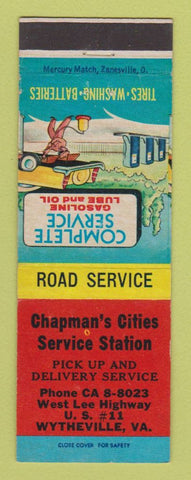Matchbook Cover - Chapman's Cities oil gas Wytheville VA