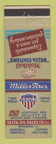 Matchbook Cover - Republic Mobil oil gas Petersburg Hopewell Emporia VA