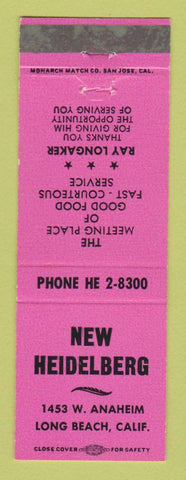 Matchbook Cover - New Heidelberg Long Beach CA