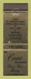 Matchbook Cover - The Cove Restaurant South Laguna CA WEAR