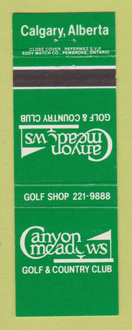 Matchbook Cover - Canyon Meadows Golf Country Club Calgary AB