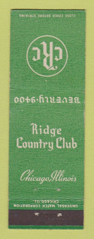 Matchbook Cover - Ridge Country Club Chicago IL