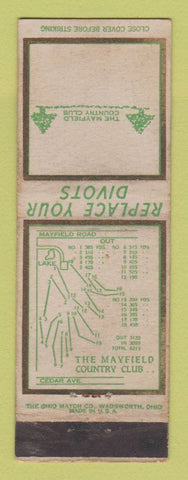 Matchbook Cover - Mayfield Country Club OH? WORN