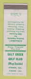 Matchbook Cover - Salt Creek Golf Club Itasca IL