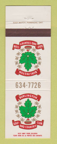 Matchbook Cover - Burlington Golf and Country Club ON