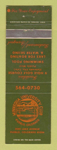 Matchbook Cover - Minnequa University Club Pueblo Colorado