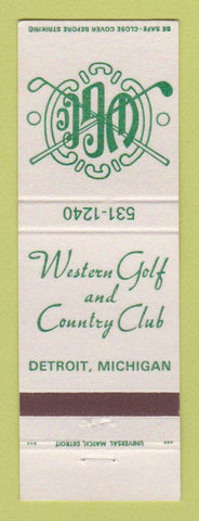 Matchbook Cover - Western Golf and Country Club Detroit MI