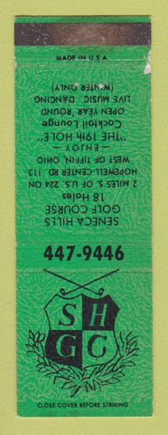 Matchbook Cover - Seneca Hills Golf Course Tiffin OH WEAR