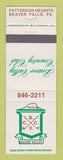 Matchbook Cover - Beaver Valley Country Club Beaver Falls PA