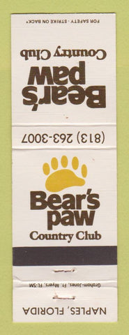 Matchbook Cover - Bear's Paw Country Club Naples FL