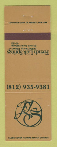 Matchbook Cover - French Lick Springs Golf Resort French Lick IN