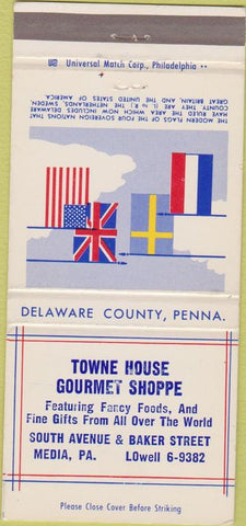 Matchbook Cover - Towne House Shoppe Media PA 30 Strike