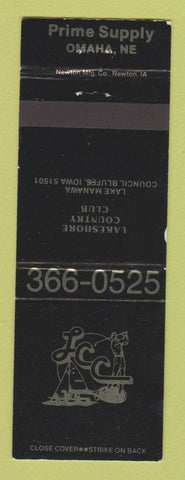 Matchbook Cover - Lakeshore Country Club Council Bluffs IA WEAR