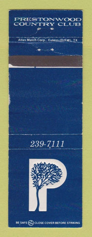 Matchbook Cover - Prestonwood Country Club Dallas Plano TX