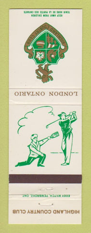 Matchbook Cover - Highland Country Club London ON