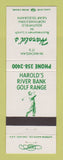 Matchbook Cover - Harold's River Bank Golf Range Restaurant Southfield MI