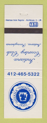 Matchbook Cover - Indiana Country Club Indiana PA