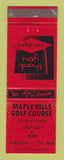 Matchbook Cover - Maple Hills Golf Course Augusta MI