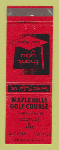 Matchbook Cover - Maple Hills Golf Course Augusta MI