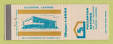 Matchbook Cover - Fullerton Savings and Loan Fullerton CA