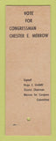 Matchbook Cover - Chester Merrow For Congress New Hampshire NH SAMPLE