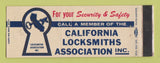 Matchbook Cover - California Locksmith Associations CA WORN