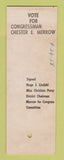 Matchbook Cover - Chester Merrow For Congress New Hampshire NH SAMPLE 1958