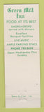 Matchbook Cover - Green Mill Restaurant Petaluma CA Full Length