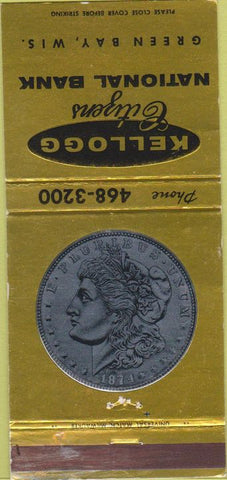 Matchbook Cover - Kellogg National Bank Green Bay WI WEAR 30 Strike