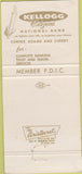Matchbook Cover - Kellogg National Bank Green Bay WI WEAR 30 Strike