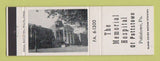 Matchbook Cover - Memorial Hospital of Pottstown PA