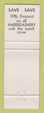 Matchbook Cover - Joe Pessin Men's Clothes Hancock Village MA?