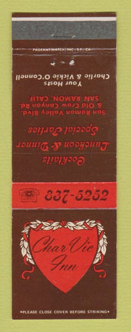Matchbook Cover - Char Vic Inn San Ramon CA
