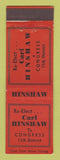 Matchbook Cover - Carl Hinshaw Congress Election CA? California CROWN?