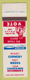 Matchbook Cover - Corneby Weeks Councilmen Election Uncle Sam