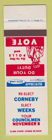 Matchbook Cover - Corneby Weeks Councilmen Election Uncle Sam