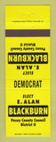 Matchbook Cover - E Alan Blackburn Posey County Council IN