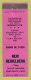 Matchbook Cover - New Heidelberg Long Beach CA restaurant