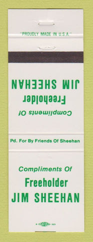 Matchbook Cover - Freeholder Jim Sheehan Election