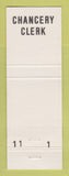 Matchbook Cover - Bill Plunk Chancery Clerk Election