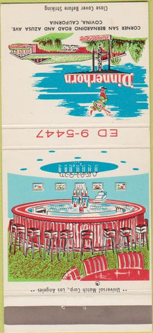 Matchbook Cover - Dinnerhorn Covina CA restaurant 30 Strike