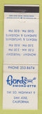 Matchbook Cover - Fjords Smorg Ette San Jose CA