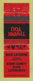 Matchbook Cover - Dixie Latshaw Barry County Clerk Election RED WORN